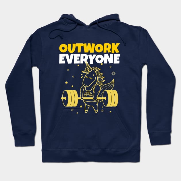 Outwork Everyone - Unicorn At The Gym - Motivation Hoodie by stokedstore